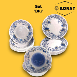 Set Tavola Melamina - 15 Pezzi - 6 Piatti Piani, 6 Fondi, 3 Insalatier