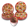 Set Tavola Melamina - 16 Pezzi - 6 Piatti Piani, 6 Fondi, 4 Ciotoline 