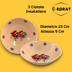 Set Tavola Melamina - 15 Pezzi - 6 Piatti Piani, 6 Fondi, 3 Insalatier
