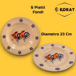 Set Tavola Melamina - 15 Pezzi - 6 Piatti Piani, 6 Fondi, 3 Insalatier