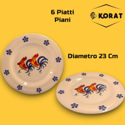 Set Tavola Melamina - 15 Pezzi - 6 Piatti Piani, 6 Fondi, 3 Insalatier
