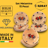 Set Tavola Melamina - 15 Pezzi - 6 Piatti Piani, 6 Fondi, 3 Insalatier
