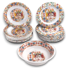 Set Tavola Melamina - 25 Pezzi - 12 Piatti Piani, 12 Fondi, 1 Insalati