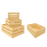  Set 3 Cassette in Legno Bianco Impilabili, misure 22x12x7cm, 26x16x8,