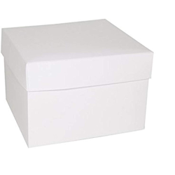 10 Scatola bomboniera bianca con coperchio 10x10x22 cm - BOX 42