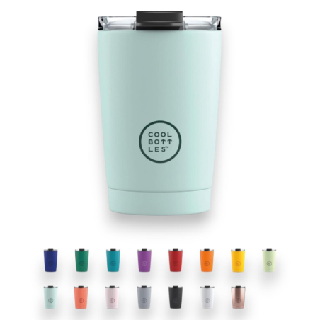 Cool Bottles - Tumbler - Bicchiere Termico con Coperchio - 330 ML - Az