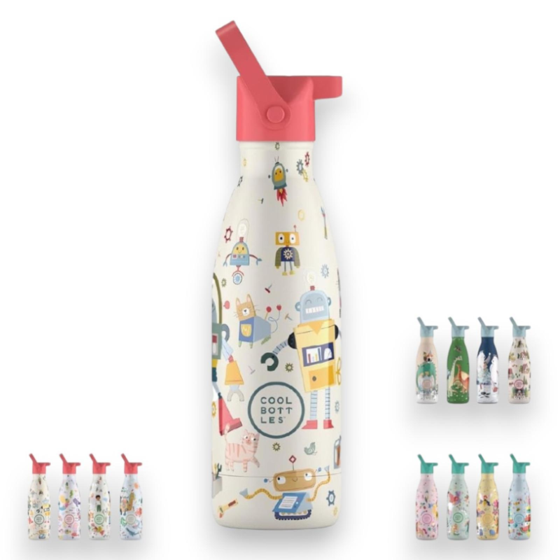 Cool Bottles - Borraccia Termica - 350 ML - Messy Robots