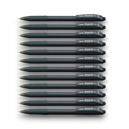 Pentel Feel It -  12 Penna a sfera - Nero - 0.7 mm