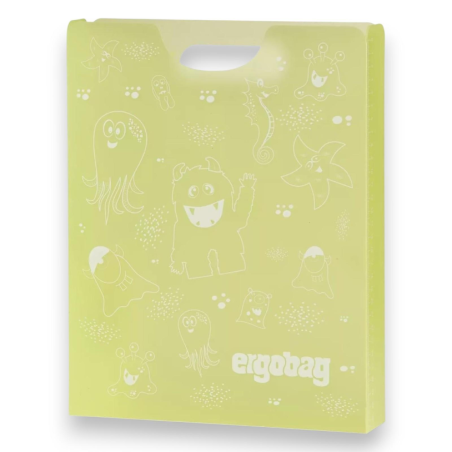 Ergobag - Scatola Porta Quaderni - 24x31x5 Cm -  Monster Yellow - SCON