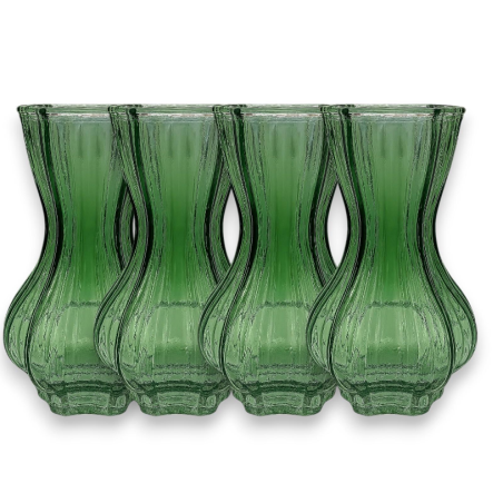 Set di 4 Vasi in Vetro - 15 cm - Verde