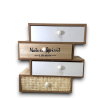Mobiletto Cassettiera in Legno Naturale - 4 Cassettii - 23x10x22 cm