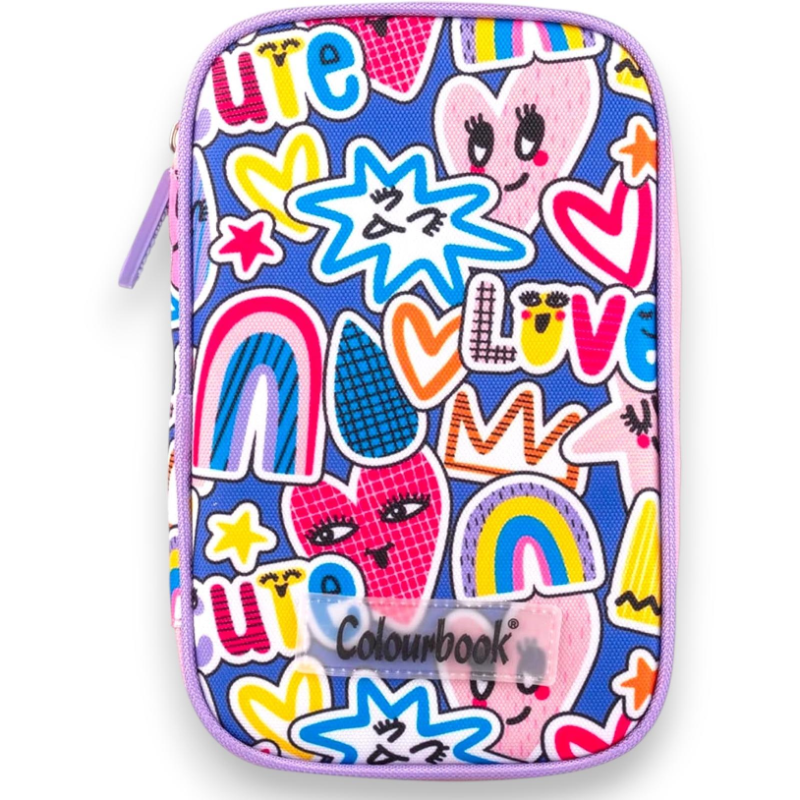 Colourbook - Astuccio Completo 3 Zip Abstract - Cute