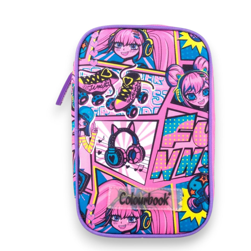 Colourbook - Astuccio Completo 3 Zip Abstract - Funny