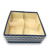 Organizer Armadio in Tessuto 4 Posti - Decoro ZigZag - 28x28x11 Cm