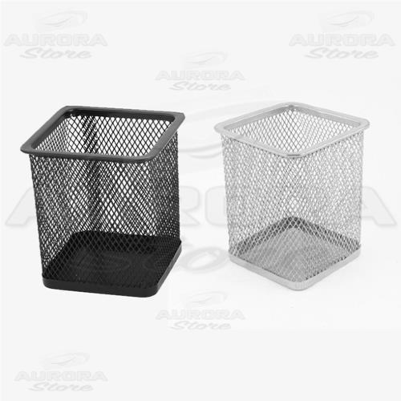 Bicchiere Portapenne in rete metallo traforato. Diametro 8 cm colore a