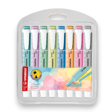 Stabilo - Astuccio 8 Evidenziatori Cool Pastel - 1mm/4mm