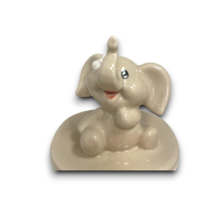 6 Elefanti con cofanetto ovale - cuore - 10.5x6x8 cm