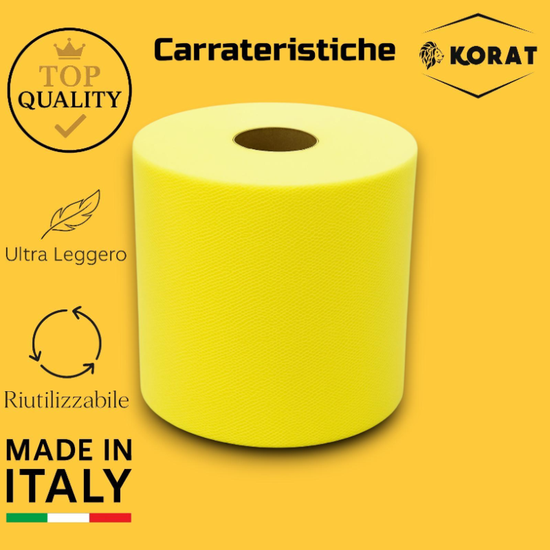 Rotolo Tulle - 12,5 cm x 100 mt - Giallo 