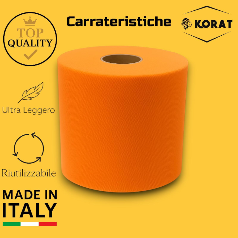 Rotolo Tulle - 12,5 cm x 100 mt - Arancione