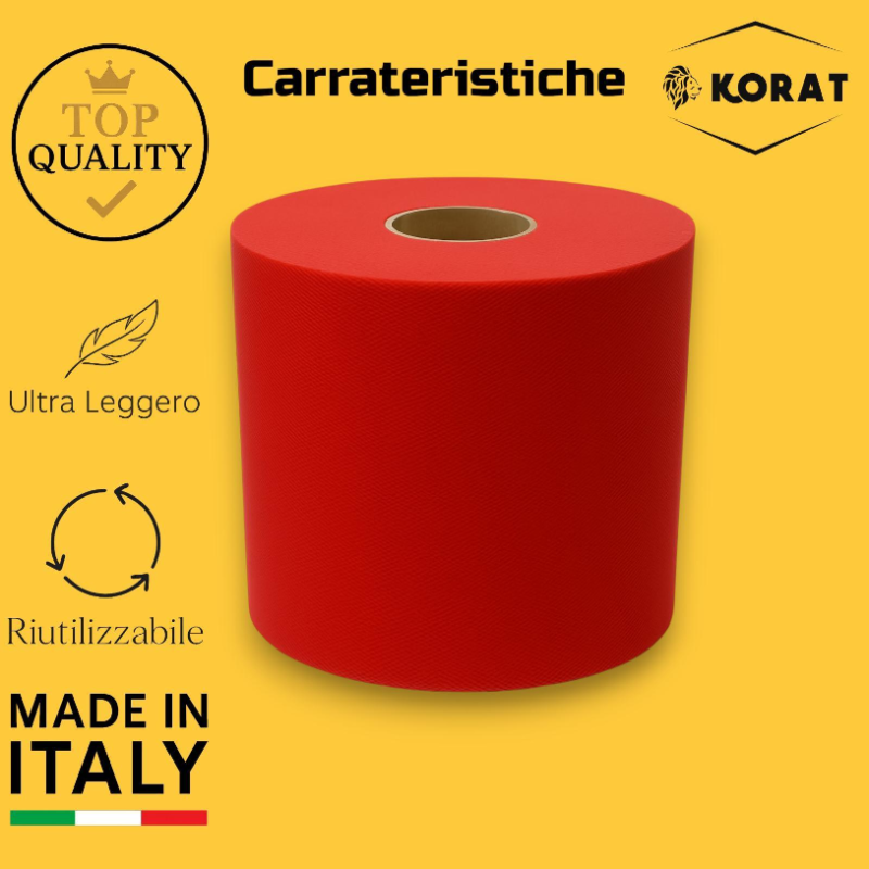 Rotolo Tulle - 12,5 cm x 100 mt - Rosso