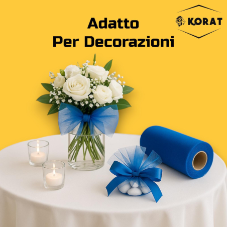 Rotolo Tulle - 25 cm x 100 mt - Blu Royal