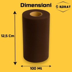 Rotolo Tulle - 25 cm x 100 mt - Marrone Scuro