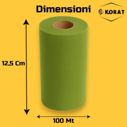 Rotolo Tulle - 25 cm x 100 mt - Verde Muschio