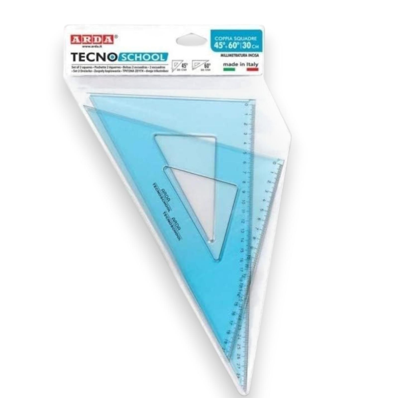 Arda - Set di 2 Squadre in Plastica - 30 cm - 45°/60°