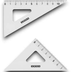 Arda - Set di 2 MINI Squadrette in Alluminio - 12 cm - 45°/60°