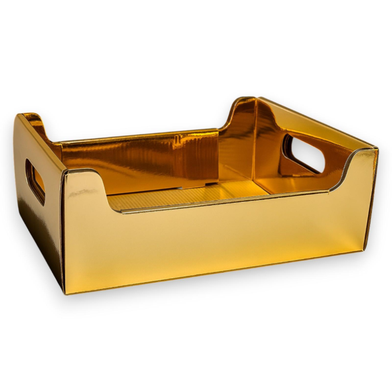 Cassetta Cartone Oro Metallizzato 35x24x13
