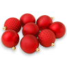 Set 12 Palline Assortite - 8 cm - Rosso