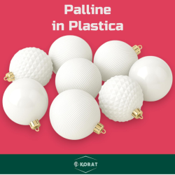 Set 12 Palline Assortite - 8 cm - Bianco