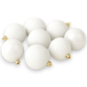 Set 12 Palline Assortite - 8 cm - Bianco
