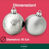 Set 8 Palline Assortite - 10 cm - Argento