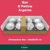 Set 8 Palline Assortite - 10 cm - Argento