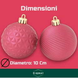 Set 8 Palline Assortite - 10 cm - Rosa