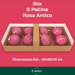 Set 8 Palline Assortite - 10 cm - Rosa
