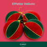 Set 4 Palline in Velluto - Rosso/Verde