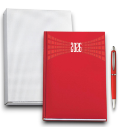 Matra - Agenda Giornaliera 2026 - 11x17 cm - Copertina Gommata - Rosso