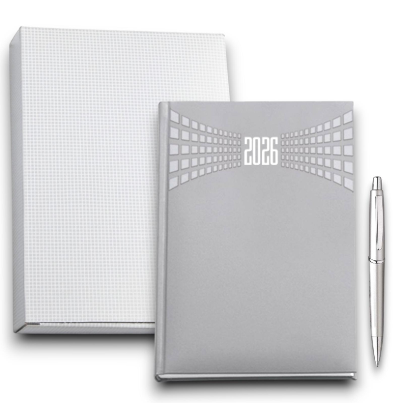 Matra - Agenda Giornaliera 2026 - 11x17 cm - Copertina Gommata - Grigi