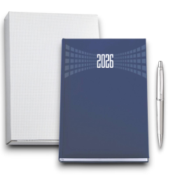 Matra - Agenda Giornaliera 2026 - 11x17 cm - Copertina Gommata - Blu