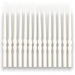 Set 12 Candele Torciglione - 30 cm - Bianco