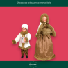 Famiglia Natalizia set da 4 Statuine con Abito Bianco/Marrone - 30/45 