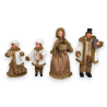 Famiglia Natalizia set da 4 Statuine con Abito Bianco/Marrone - 30/45 