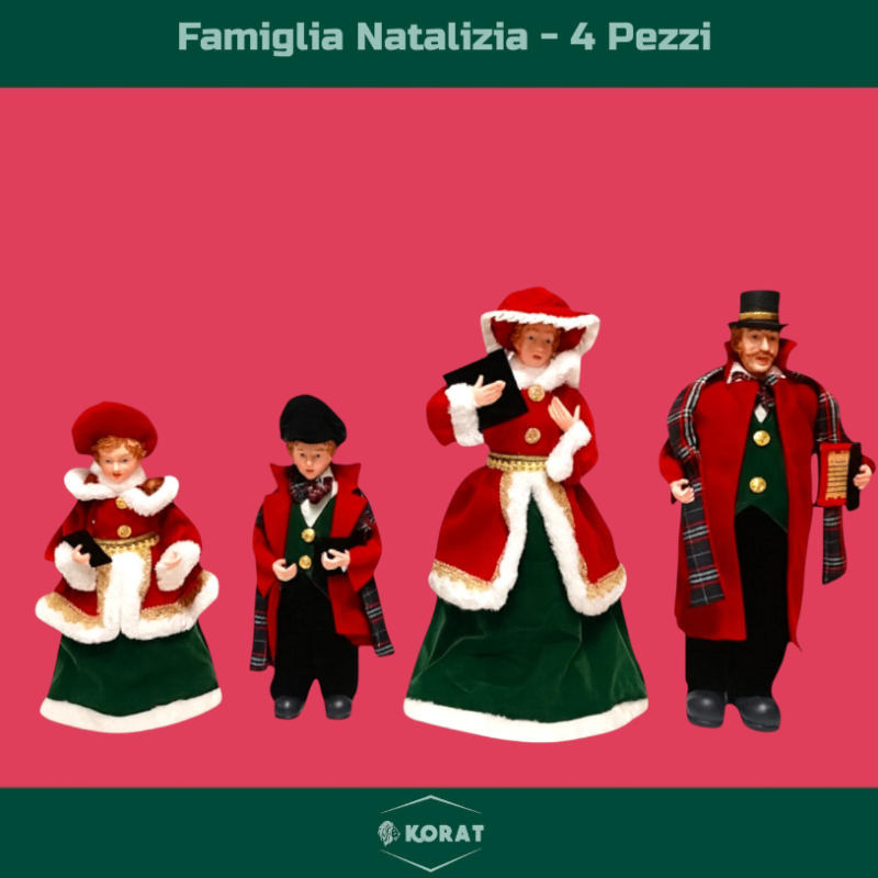 Famiglia Natalizia set da 4 Statuine  - 30/45 Cm