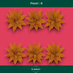 Set 6 Fiori in Velluto con Glitter Oro – Eleganza Natalizia in Arancio
