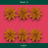 Set 6 Fiori in Velluto con Glitter Oro – Eleganza Natalizia in Arancio