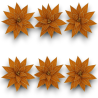 Set 6 Fiori in Velluto con Glitter Oro – Eleganza Natalizia in Arancio