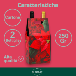 Scatola Bottiglia - 2 Posti - Stella di Natale - 18x19x38,5 Cm