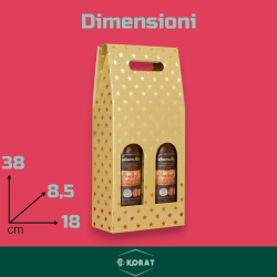 6 Scatole Bottiglia - 2 Posti - Oro - 8,5x18x38 - HX24N03420